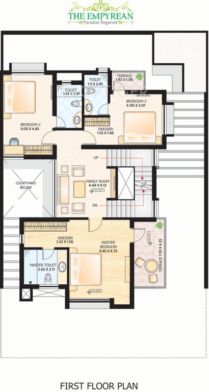 Fire Infinity Courtyard Homes (4BHK+5T (2,833 sq ft) + Study Room 2833 sq ft)
