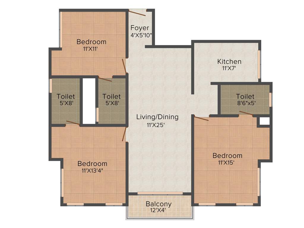 Casagrand Platina (3BHK+3T (1,497 sq ft) 1497 sq ft)