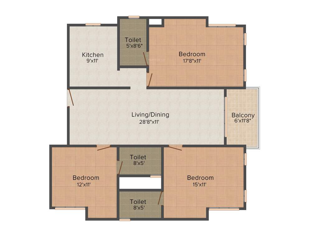 Casagrand Platina (3BHK+3T (1,637 sq ft) 1637 sq ft)