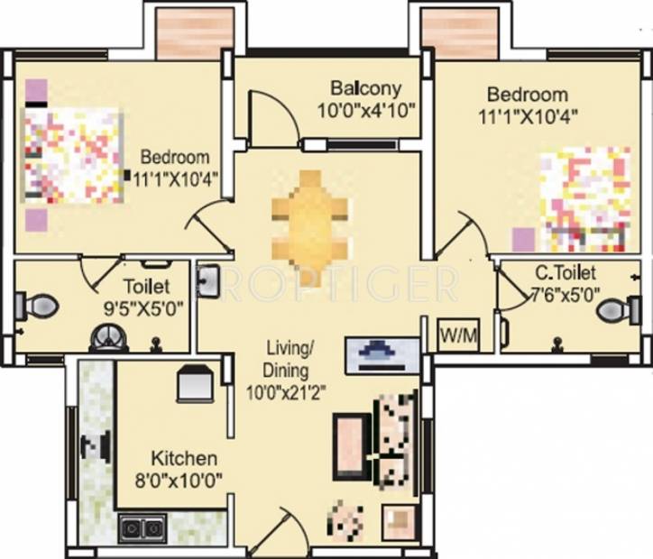 Sreevatsa Sankara Apartments 2 (2BHK+2T (1,016 sq ft) 1016 sq ft)