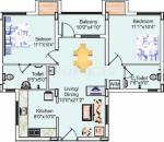 Sreevatsa Sankara Apartments 2 (2BHK+2T (1,057 sq ft) 1057 sq ft)