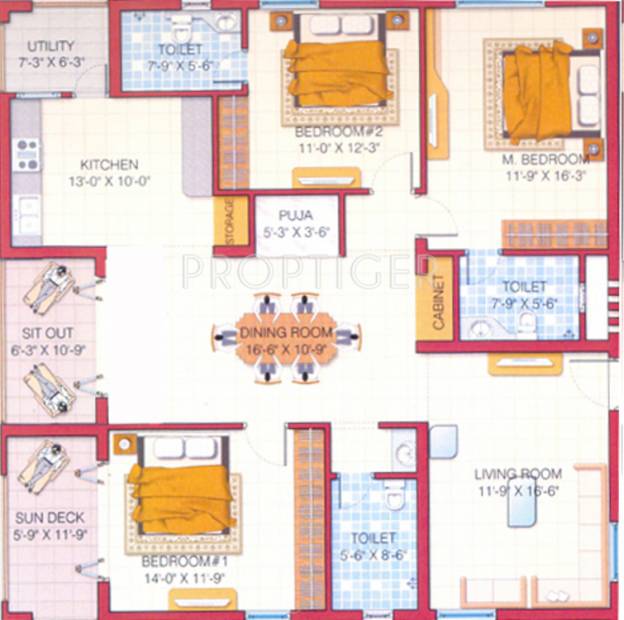 NCC Park Square (3BHK+3T (4,000 sq ft) + Pooja Room 4000 sq ft)