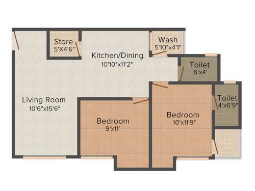 Krishna Swastik Homes (2BHK+2T (1,210 sq ft) 1210 sq ft)