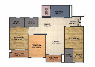 Brigade Omega (3BHK+3T (1,750 sq ft) 1750 sq ft)
