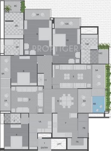 Aakriti Aster Platinum (4BHK+4T (2,800 sq ft) 2800 sq ft)