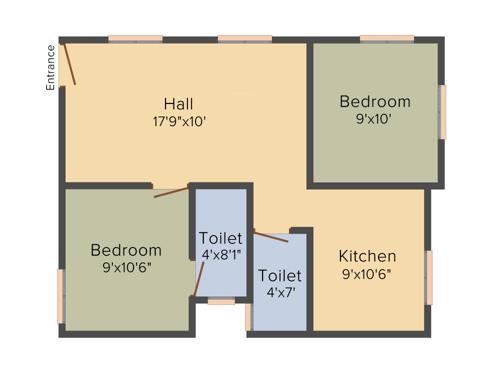 Gajhanana Vishagam Apartments (2BHK+2T (770 sq ft) 770 sq ft)