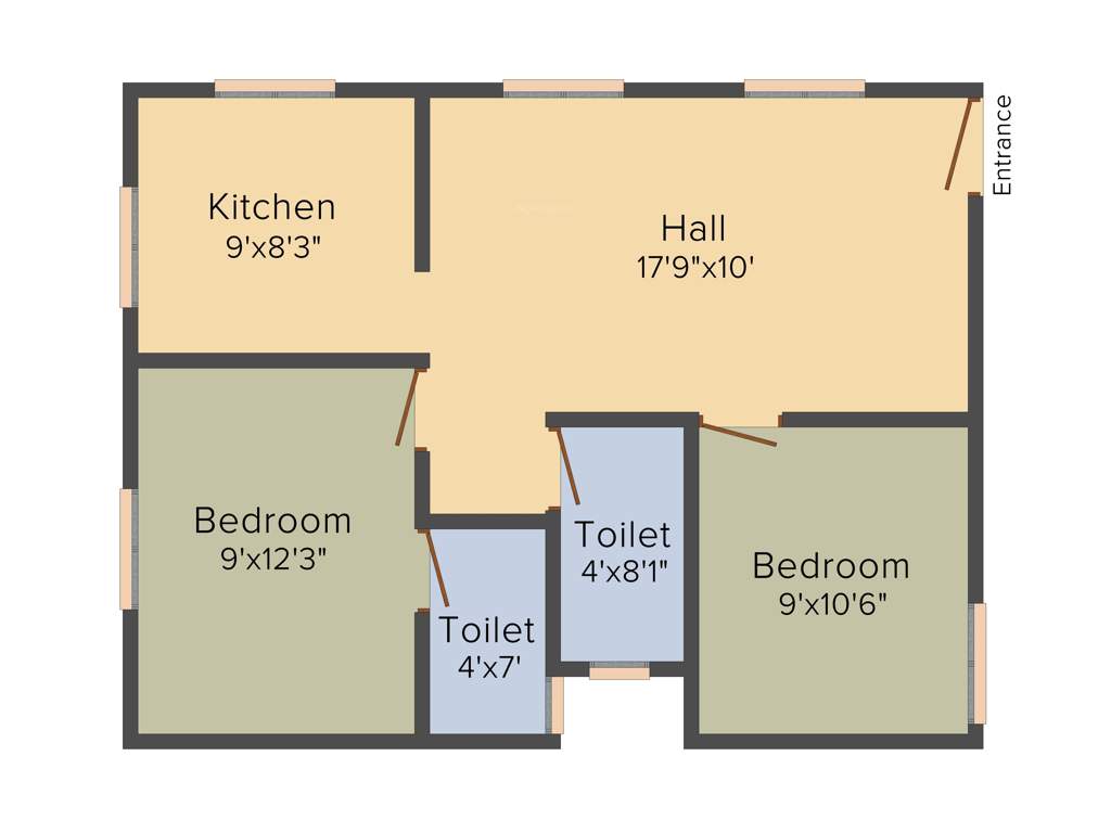 Gajhanana Vishagam Apartments (2BHK+2T (740 sq ft) 740 sq ft)