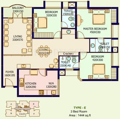  Golden Heaven (3BHK+3T (1,444 sq ft) 1444 sq ft)