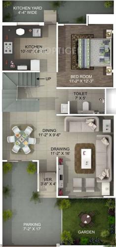 Aakriti Aquacity Mansarovar (3BHK+3T (1,750 sq ft) 1750 sq ft)