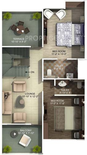 Aakriti Aquacity Mansarovar (3BHK+3T (1,750 sq ft) 1750 sq ft)