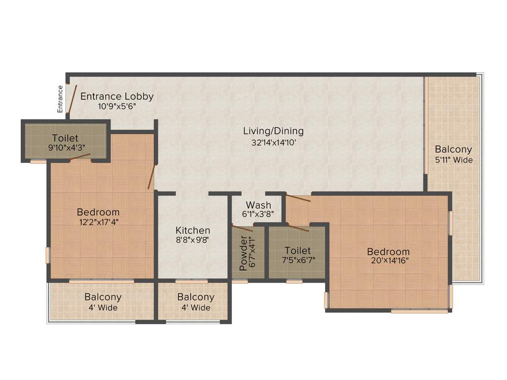 Dhanashree Ayathi (2BHK+2T (1,312 sq ft) 1312 sq ft)