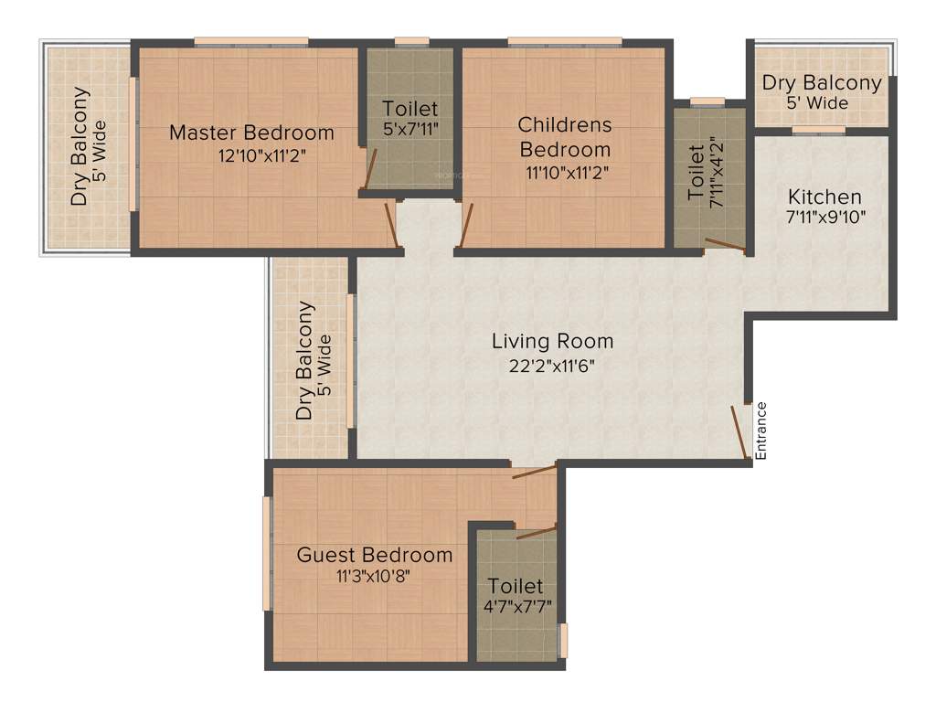 Buildmore Classic (3BHK+3T (1,465 sq ft) 1465 sq ft)