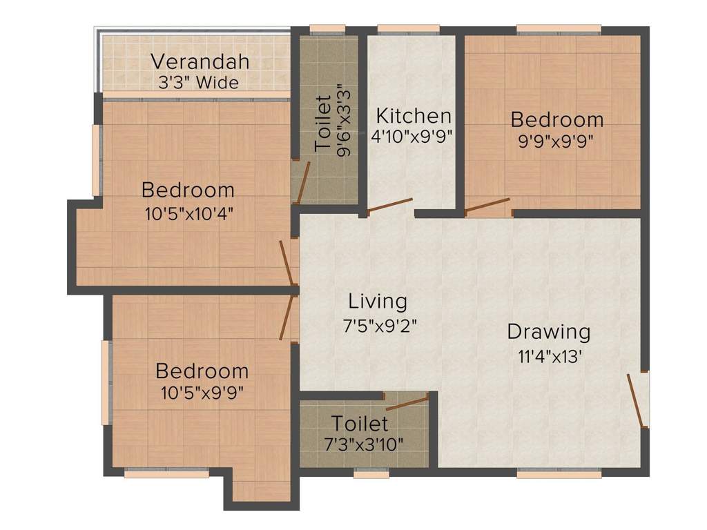 Biswas Sansar (3BHK+3T (1,030 sq ft) 1030 sq ft)