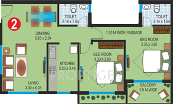 Buildmore Woods (2BHK+2T (1,431 sq ft) 1431 sq ft) Buildmore Woods (2BHK+2T (1,431 sq ft) 1431 sq ft)