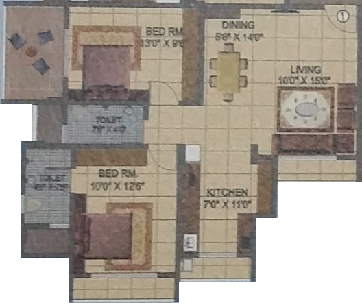 JH Regency Avenue (2BHK+2T (1,160 sq ft) 1160 sq ft)