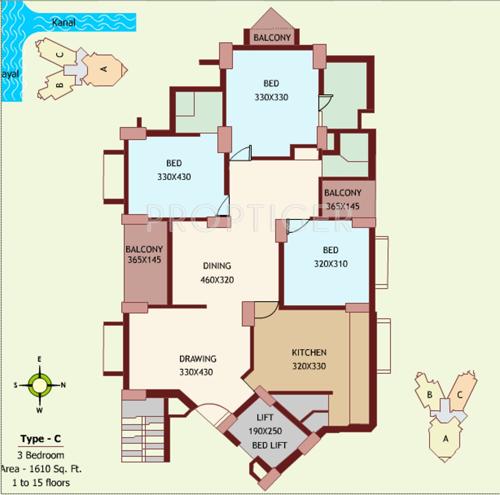  Kayaloram (3BHK+3T (1,610 sq ft) 1610 sq ft)
