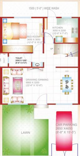 Aakriti Highlands Space (2BHK+2T (980 sq ft) 980 sq ft)