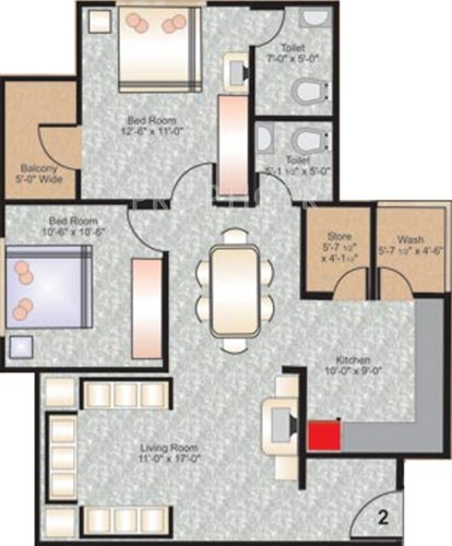 Sargam Swastik Wood (2BHK+2T (1,450 sq ft) 1450 sq ft)