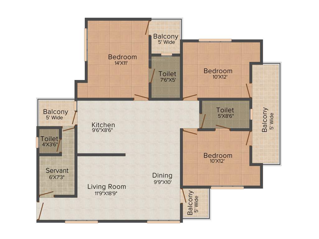 Sangwan Heights (3BHK+2T (1,650 sq ft) Servant Room 1650 sq ft)