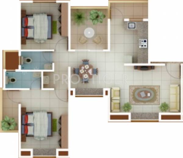 Nirvana Nest (2BHK+2T (1,056 sq ft) 1056 sq ft)