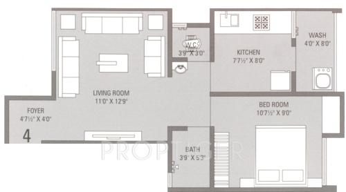 Janki Janki Residency (1BHK+1T (520 sq ft) 520 sq ft)