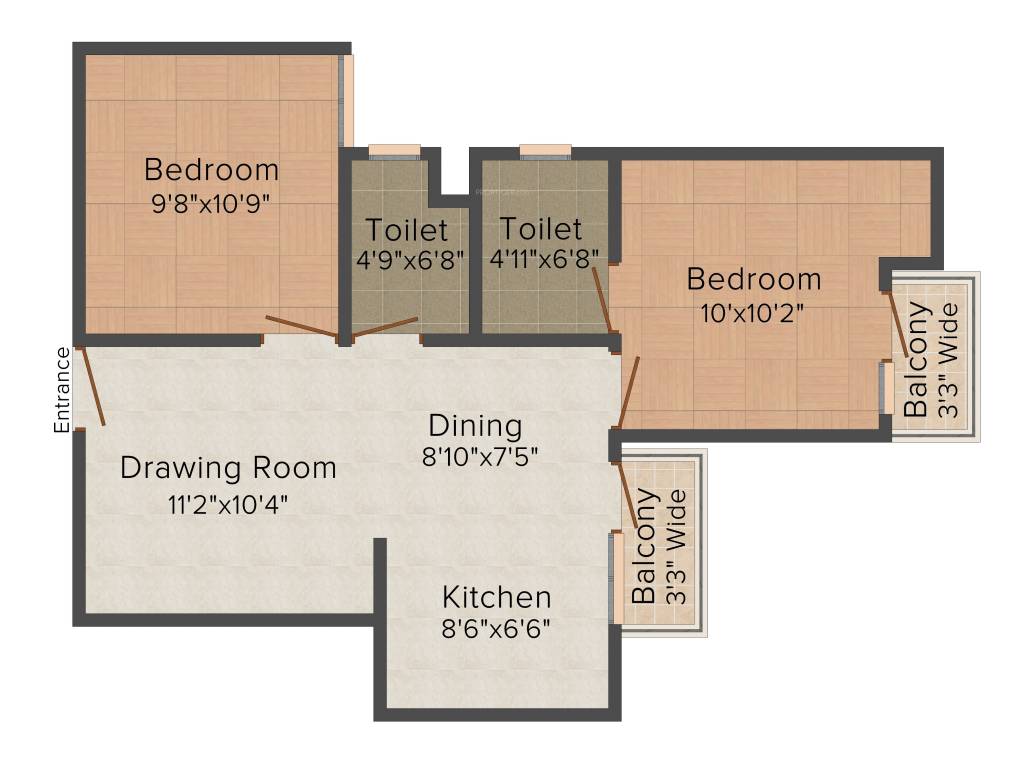 Aditya Urban Homes (2BHK+2T (840 sq ft) 840 sq ft) Aditya Urban Homes (2BHK+2T (840 sq ft) 840 sq ft)