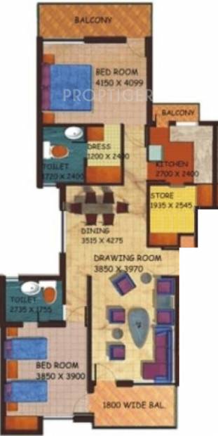 Getmore Coconut Grove Residence (2BHK+2T (1,450 sq ft) 1450 sq ft)