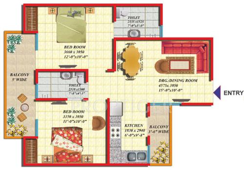 Gaursons Green Vista (2BHK+2T (920 sq ft) 920 sq ft)