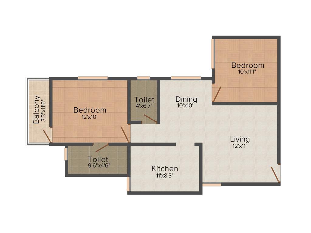 Asvini Kuberan (2BHK+2T (872 sq ft) 872 sq ft)