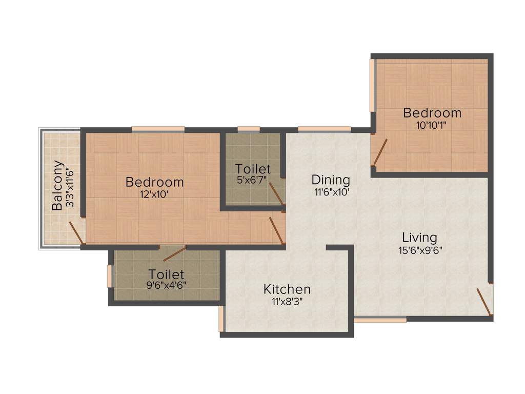 Asvini Kuberan (2BHK+2T (886 sq ft) 886 sq ft)