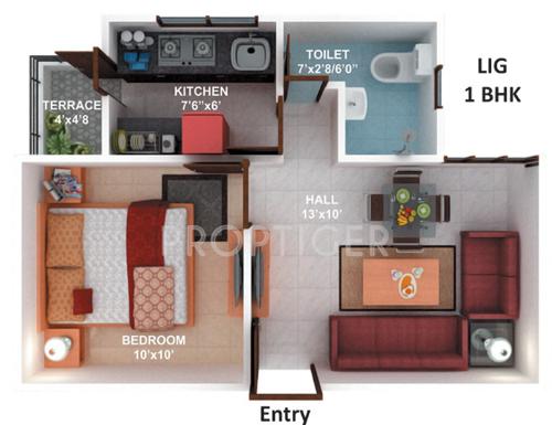 Soumya Tulip Heights (1BHK+1T (521 sq ft) 521 sq ft)