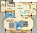 Anitech Galaxy (2BHK+2T (890 sq ft) 890 sq ft)