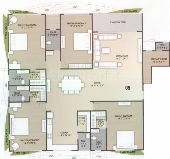 Rajhans Zion (4BHK+4T (4,700 sq ft) + Servant Room 4700 sq ft)