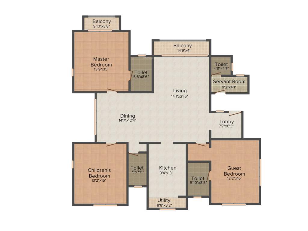 Salarpuria Sattva Gold Summit (3BHK+3T (2,320 sq ft) + Servant Room 2320 sq ft)