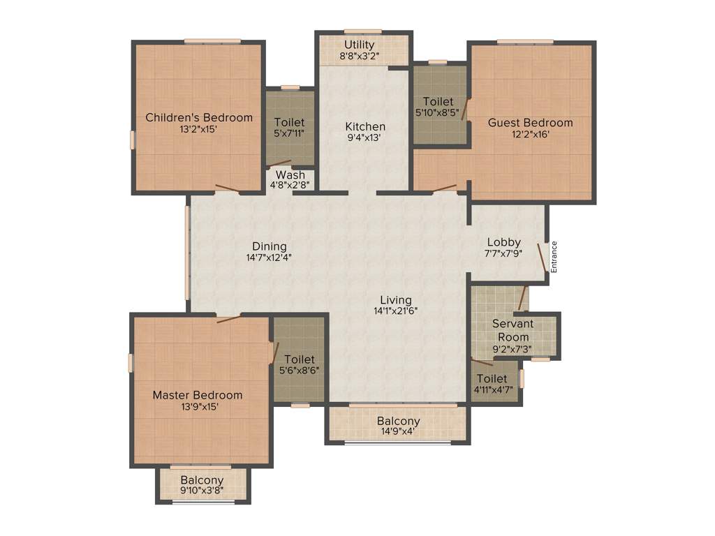 Salarpuria Sattva Gold Summit (3BHK+3T (2,350 sq ft) + Servant Room 2350 sq ft)
