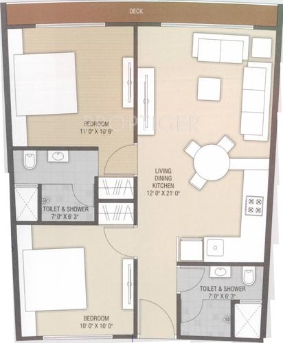 Hindva The World (2BHK+2T (1,173 sq ft) 1173 sq ft)