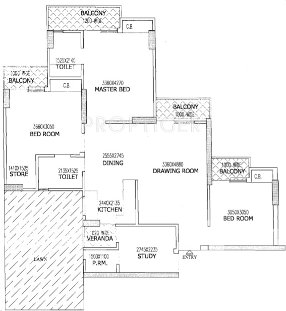 Gaursons 5th Avenue (3BHK+3T (1,400 sq ft) + Study Room 1400 sq ft)