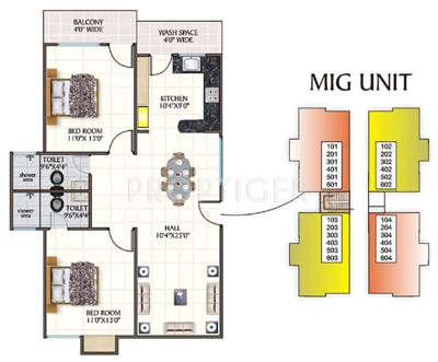 Nikhil Nestles Apartment (2BHK+2T (1,200 sq ft) 1200 sq ft)