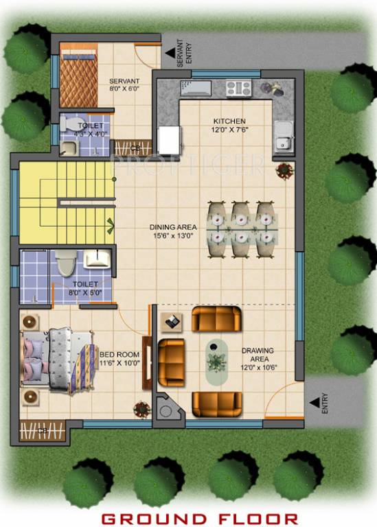 Ground Floor Plan himalaya view villa Floor Plan Ground Floor Plan
