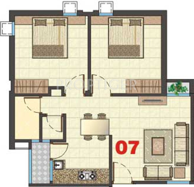 Indiabulls Centrum (2BHK+1T (729 sq ft) 729 sq ft) Indiabulls Centrum (2BHK+1T (729 sq ft) 729 sq ft)