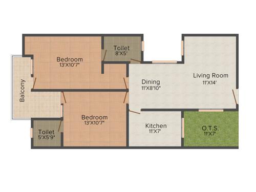 NG Kohinoor Pearl (2BHK+2T (1,185 sq ft) 1185 sq ft)