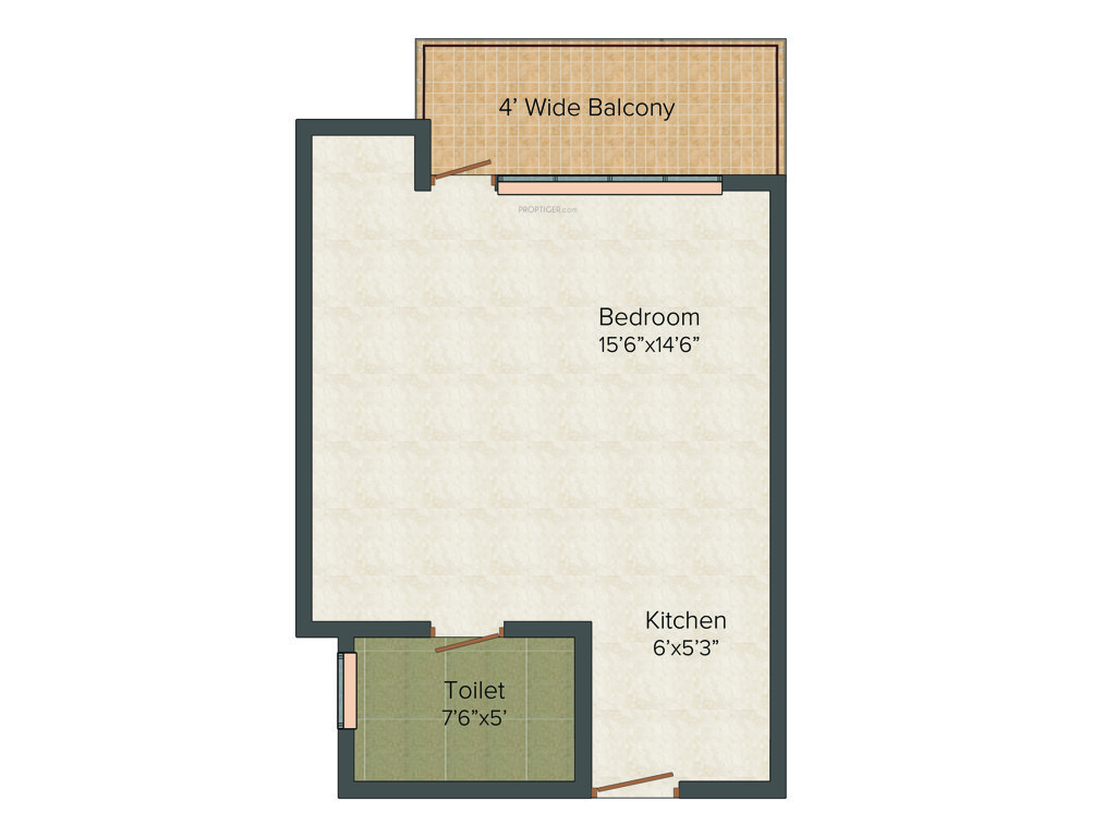 Exalter Mountain View (1BHK+1T (450 sq ft) 450 sq ft)
