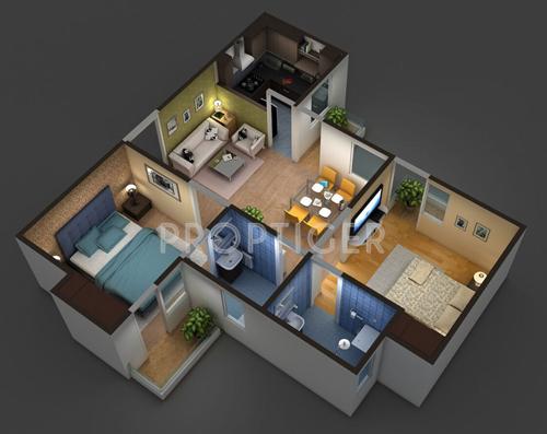 Roopali Palm View Apartments (2BHK+2T (859 sq ft) 859 sq ft)