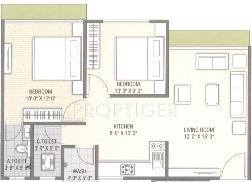AD Shivdhara Palace (2BHK+2T (945 sq ft) 945 sq ft)