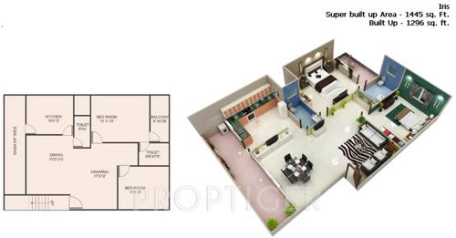 Fast Heaven Height (2BHK+2T (1,445 sq ft) 1445 sq ft)