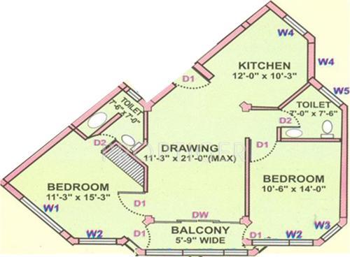 Earthcon Naini Resort (2BHK+2T (1,030 sq ft) 1030 sq ft)