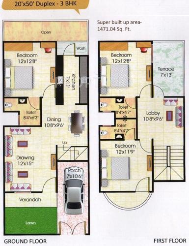 Bhavishya Royal Park Villas (3BHK+3T (1,471 sq ft) 1471 sq ft)