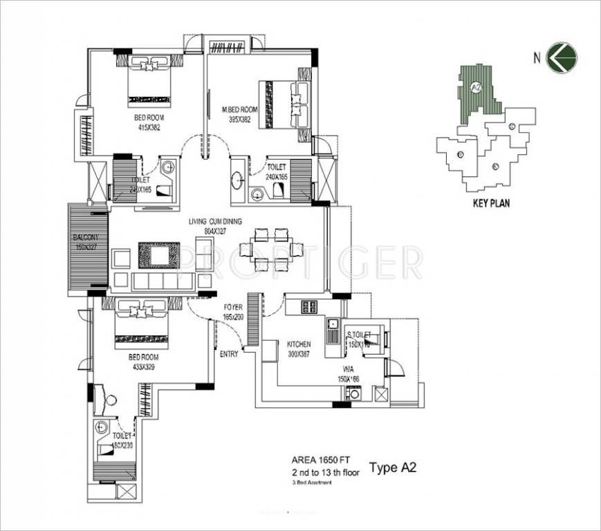 Artech Centrix (3BHK+3T (1,650 sq ft) 1650 sq ft)