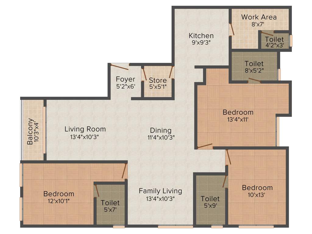 Artech Celestia (3BHK+3T (1,725 sq ft) 1725 sq ft)