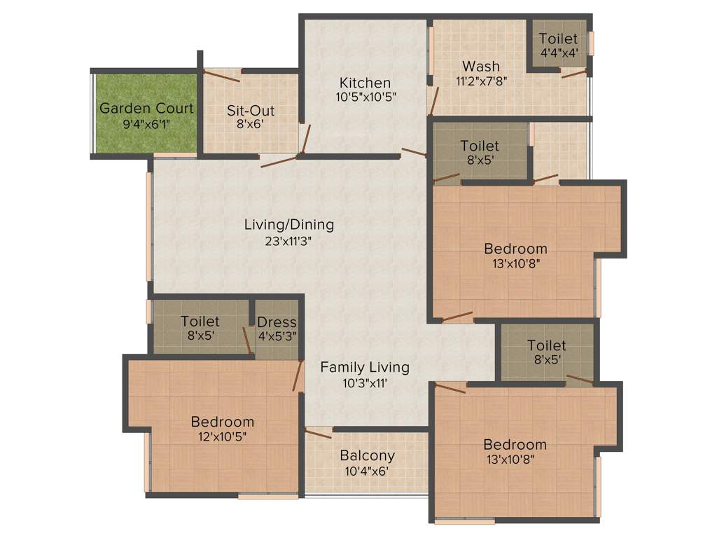 Artech Celestia (3BHK+3T (1,975 sq ft) 1975 sq ft)